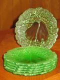 "Avocado" patern Green Depression Desert Dish.