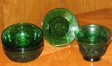 Forrest Green Sandwich Glassware