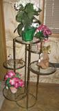 Brass & Glass 5 Teir Plant or Novelty Stand