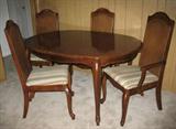 Bernhardt - Lenoir, North Carolina Oval Dining Table w/18" Leaf, 3 Side Chairs and 1 Arm Chairs.