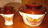 Mc Coy Bean Pot and Pitcher Eagle - Spirit of Seventy Six National Gallery of Art