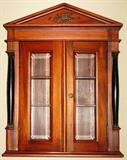 Cherry Wall Cabinet with Black Columns on each side and Brass Ormalu (24 1/2"H x 18"W)