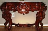 View of White Marble  Top Rococo VictorianConsole Table (52 1/2"W x 30 1/2"H x 22"D)