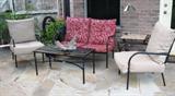 Patio Settee, 2 Arm Chairs and Coffee Table