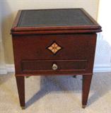 Bombay Company Mahogany Backgammon/Game Table.  Top slides off for Backgammon Board with felt line drawer for game piece