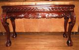 Chippendale Style Ball & Claw Foot Mahogany Sofa table