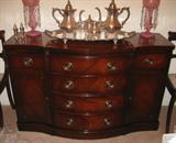 Drexel Bow Front Vintage Mahogany Buffet.