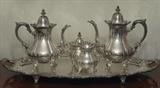 Wallace Silver Plate Tea Service with Tray.