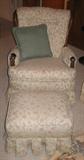 Maple Trim Swivel Rocker and Matching Ottoman