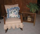 Maple Early American Rocker and Drexel Mid Century Table