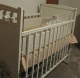 Vintage White painted Baby Bed