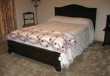 Mahogany Guest Full Bed shown with Vintage Bates Bedspread and Antique hand pieced & quilted Double Wedding Ring Quilt