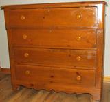 Antique Pine 4-Drawer Hi-Boy Chest