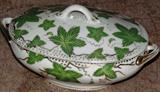 Antique Ivy Pattern Covered Oval Sauce Bowl