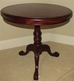 Mahogany Round Table with Tripod Pedestal Base