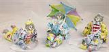 Handmade/Painted in Italy for Gumps Porcelain Clown Figurines