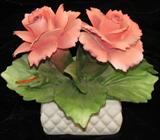 Capodimonte Porcelain Roses Sculpture