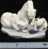 Lladro #1443 Polar Bears Family * BEARLY LOVE *