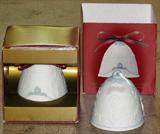 Llardro Porcelain Bisque Christmas Bell 2000 &