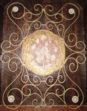 Scroll metal Floral Embossed Wall Medallion (52"H x 40")