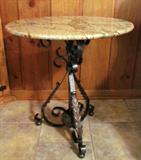 Wrought Iron Scroll Base Marble Top Accent Table
Noel Furniture of Houston