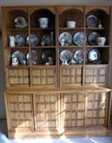Very Nice Pecan Finish Solid Woods & Veneers 3 pc Wall Unit