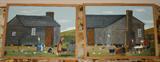 E.Ward Original Primitive Folk Art Work on Board
"Soap Makin' Time" &
"Chitlin Time"