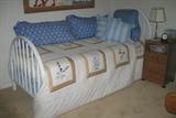 White Paint Metal Arched Head & Foot Board Twin Bed