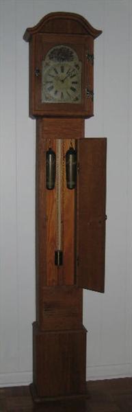 Antique Oak, German Clock Maker, 7' Tall Grand Father Clock. 