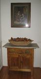 Antqiue Wash Stand shown with German Wine Cellsr Framed Print