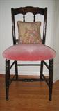 Mahogany Victorian Chair newly upholstered pink velvet
