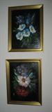 Pair of Framed original Floral Art Work by F. Rierson