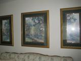 A Grouping of 3 Lena Liu left to right "Magnolias & Day Lilies", "Magnolia Path" & Magnolias and Hydrangeas" limited edition signed and numbered Professionl Framed & Matted Prints..
708/5500, 698/5500, 866/5500