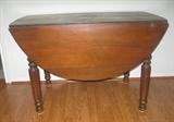 Antique Cherry Oval drop leaf with custom table pads
