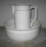 Antique pitcher, bowl and soap dish