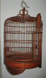 Oriental style wood bird cage