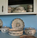 Large Collection of Marshal Texas Pottery: Magnolia, Pears & Rooster Designs (not shown)
