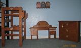 Wooden Doll Furniture: Bunkbeds, Vanity and 3 Drawer Chest