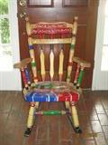 Hand Painted "Dr Seuss" Style "one fish-two fish" Rocker