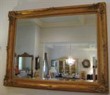 Large Bevel Mirror with Gold Leaf Frame