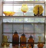 Great Collection of Amber Glassware