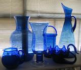 Great Blue Art Glass including Blenko and others