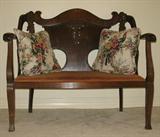Mahogany Carved Empire Seatee with matching Parlor Arm Chair and Rocker