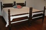Willets 1960's Rope Twist Cherry Twin Beds