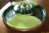 Two Tone Green California Pottery Lazy Susan
