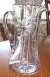 Cut Glass 16" Lemonade Pitcher
