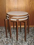Mid-Century Modern Stack Tables with white formica tops.(set of 3) 