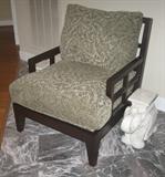 Bernhardt Espresso Stained Arm Chair with Loose Cushion Back