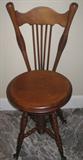 Antique Glass Ball & Claw Organ Stool