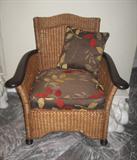 Pair Peir One Wicker Arm Chairs